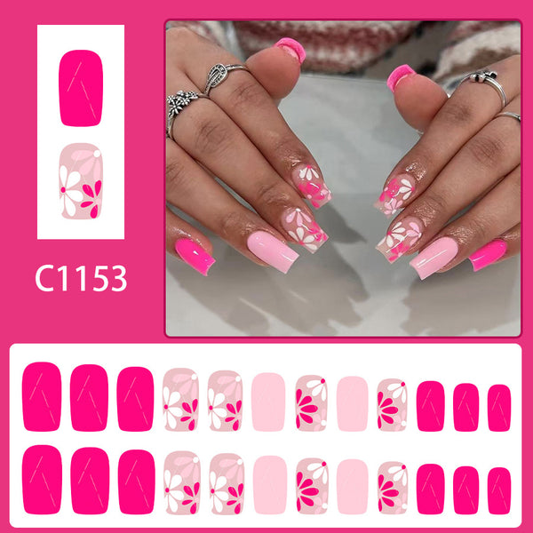 12 Sizes-24 Pcs Press On Nails C1153