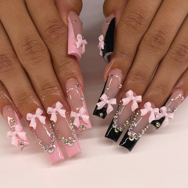 12 Sizes-24 Pcs Press On Nails BZ1417