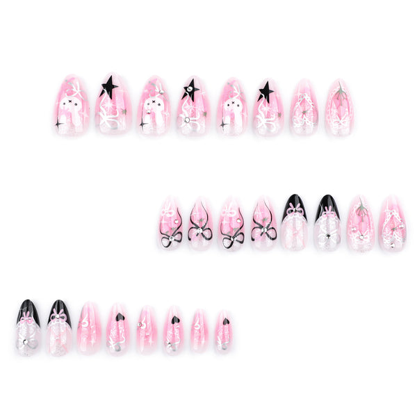 12 Sizes-24 Pcs Press On Nails JP3751