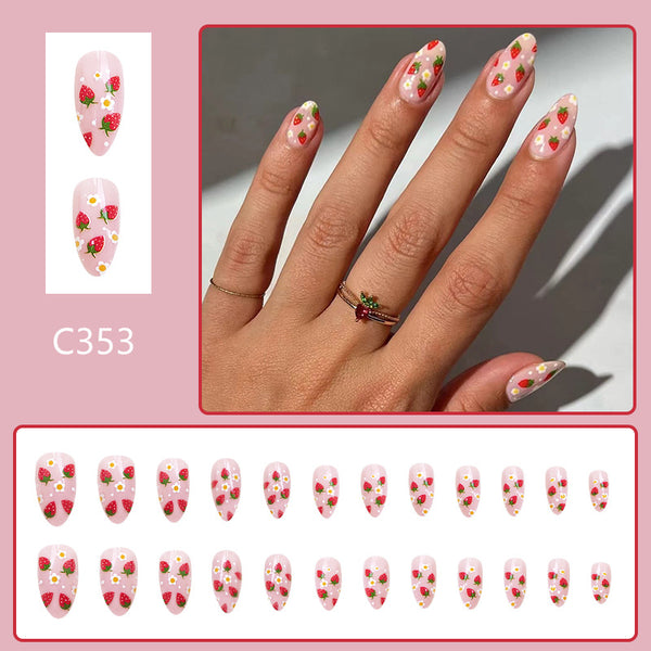 12 Sizes-24 Pcs Press On Nails C353