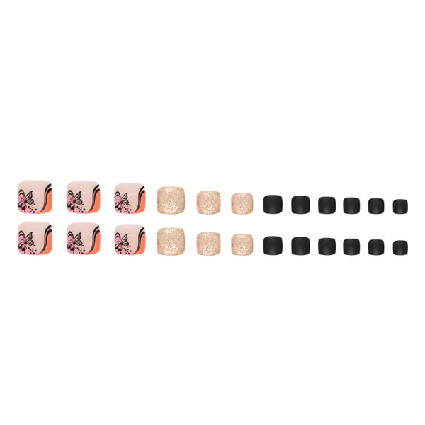 12 Sizes-24 Pcs Press On Nails F096