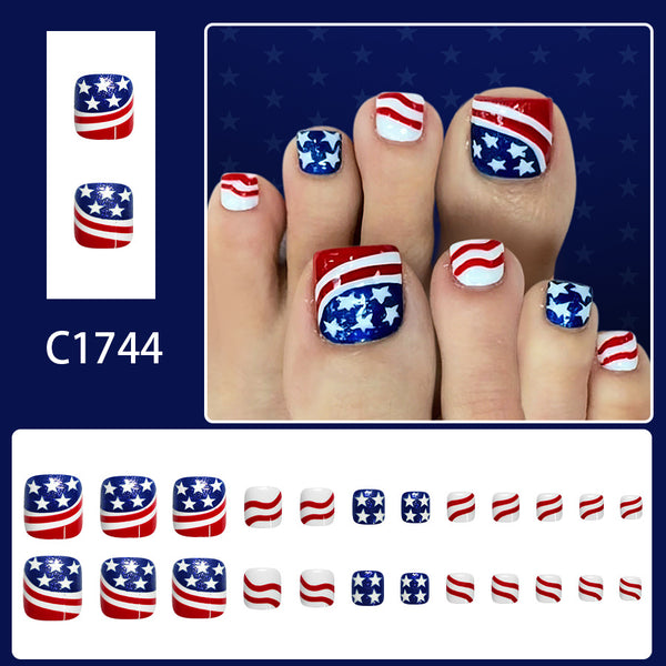 12 Sizes-24 Pcs Press On Nails C1744