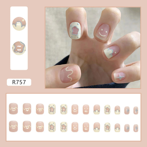 12 Sizes-24 Pcs Press On Nails R757
