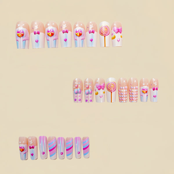 12 Sizes-24 Pcs Press On Nails Y577