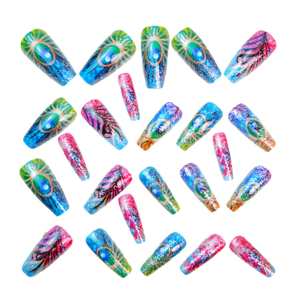 12 Sizes-24 Pcs Press On Nails Y1411