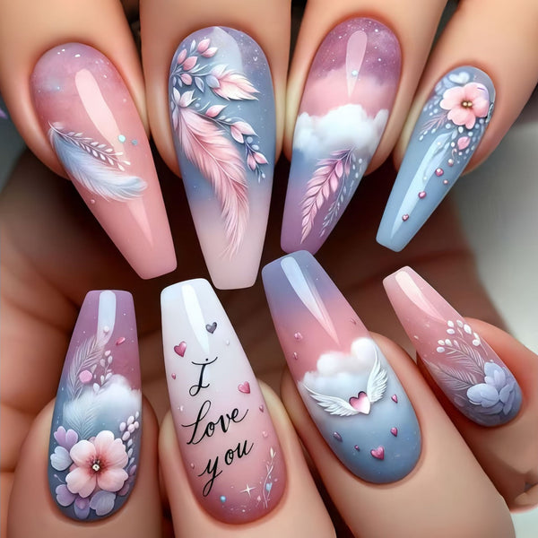 12 Sizes-24 Pcs Press On Nails Y1912