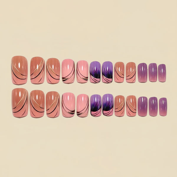 12 Sizes-24 Pcs Press On Nails Y1554