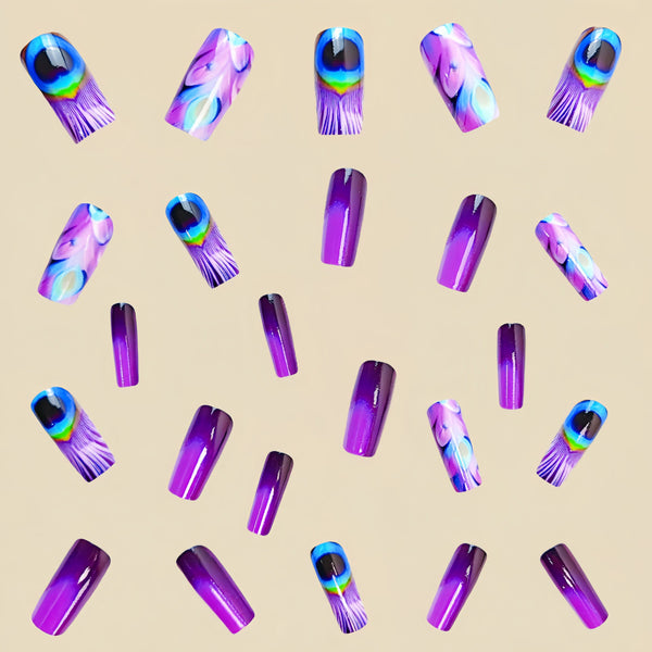 12 Sizes-24 PcsPress On Nails Y411