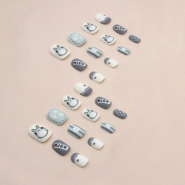 12 Sizes-24 Pcs Press On Nails K004