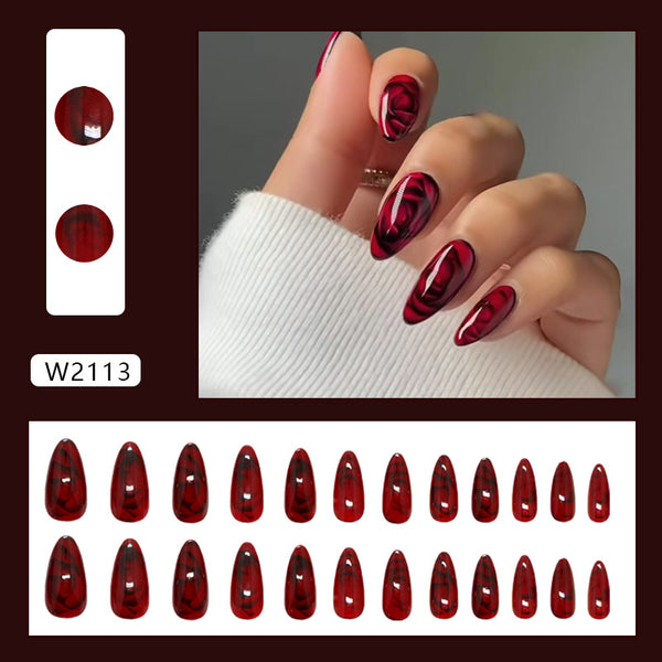 12 Sizes-24 Pcs Press On Nails W2113