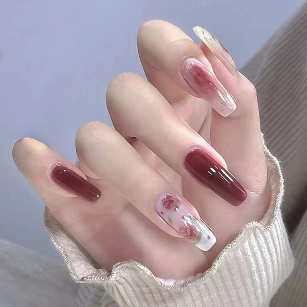 12 Sizes-24 Pcs Press On Nails R588