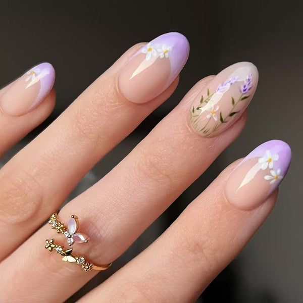 12 Sizes-24 Pcs Press On Nails C1227