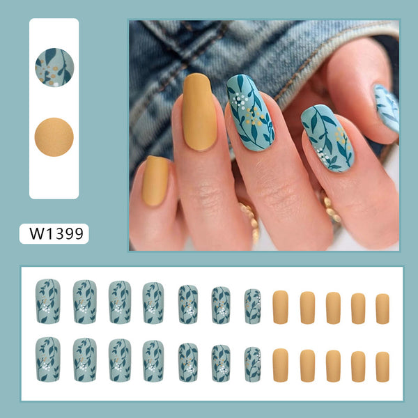 12 Sizes-24 Pcs Press On Nails W1399