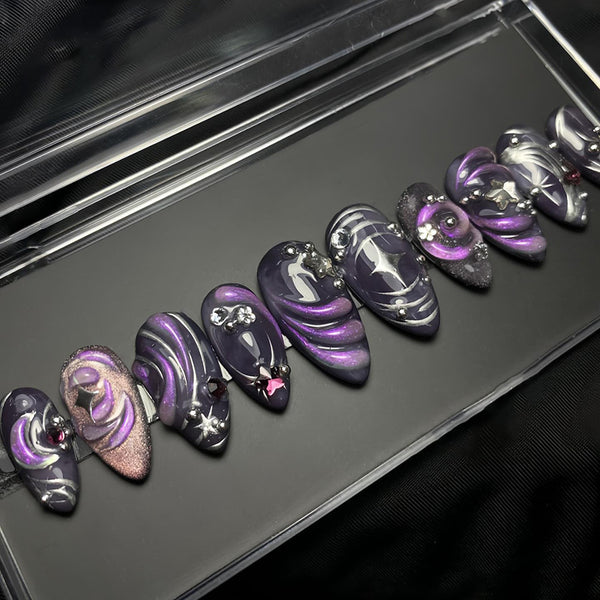 12 Sizes-24 Pcs Press On Nails Z990