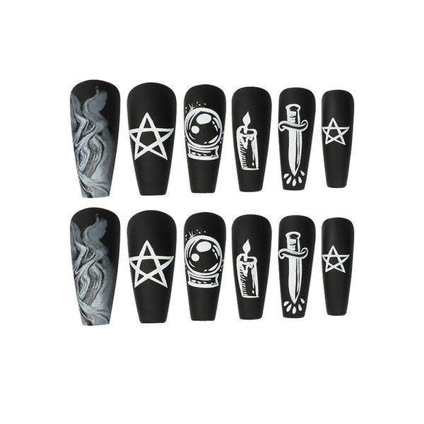 12 Sizes-24 Pcs Press On Nails JP1555