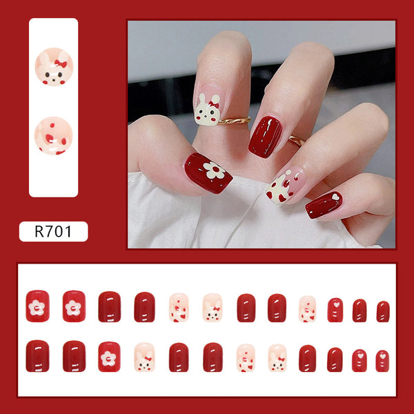 12 Sizes-24 PcsPress On Nails R701