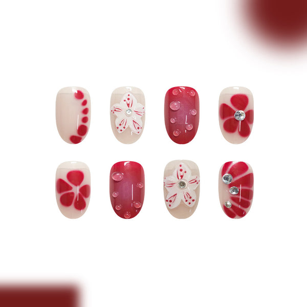 12 Sizes-24 Pcs Press On Nails C1370