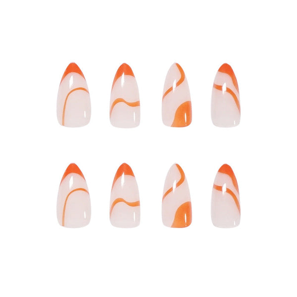 Almond French Glossy Medium Press on Nails