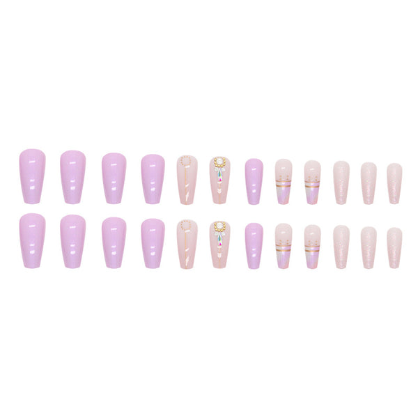 12 Sizes-24 Pcs Press On Nails Z714
