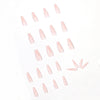 Glossy Long Pink Square Press on Nails