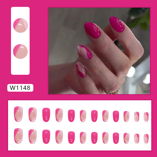12 Sizes-24 Pcs Press On Nails W1148
