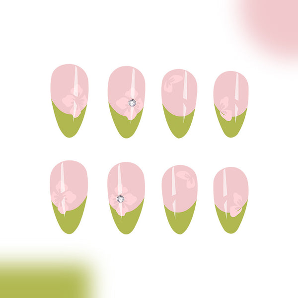12 Sizes-24 Pcs Press On Nails C637