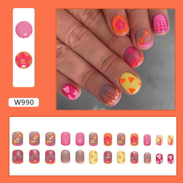 12 Sizes-24 Pcs Press On Nails W990