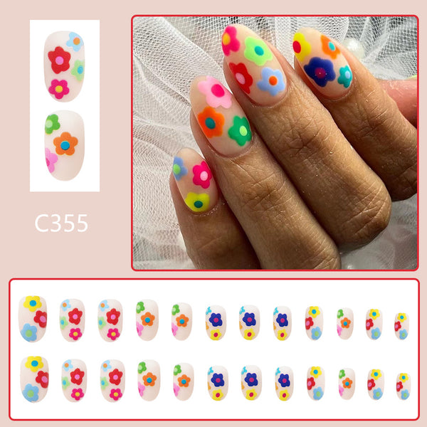 12 Sizes-24 PcsPress On Nails C355