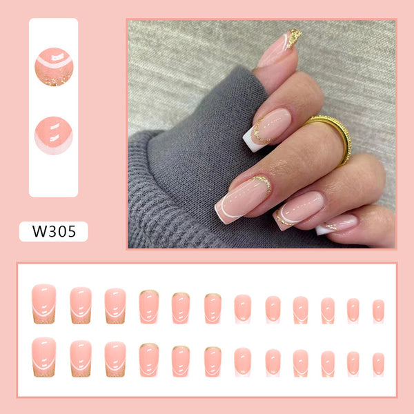 12 Sizes-24 Pcs Press On Nails W305