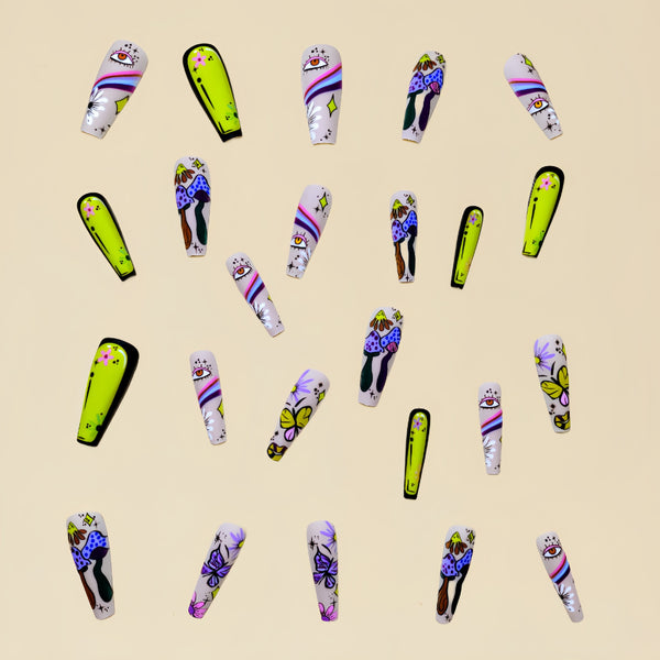 12 Sizes-24 Pcs Press On Nails Y081