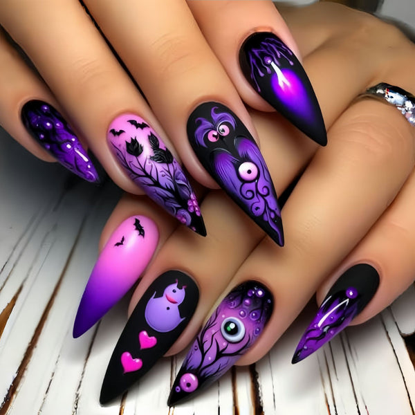 12 Sizes-24 Pcs Press On Nails Y846