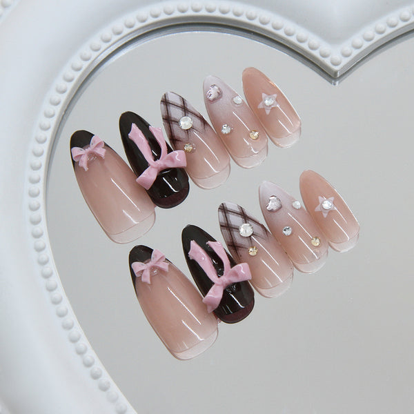 12 Sizes-24 Pcs Press On Nails Z1341