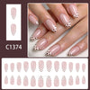 12 Sizes-24 Pcs Press On Nails C1374