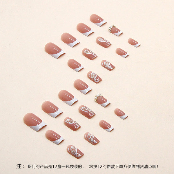 12 Sizes-24 Pcs Press On Nails Z619