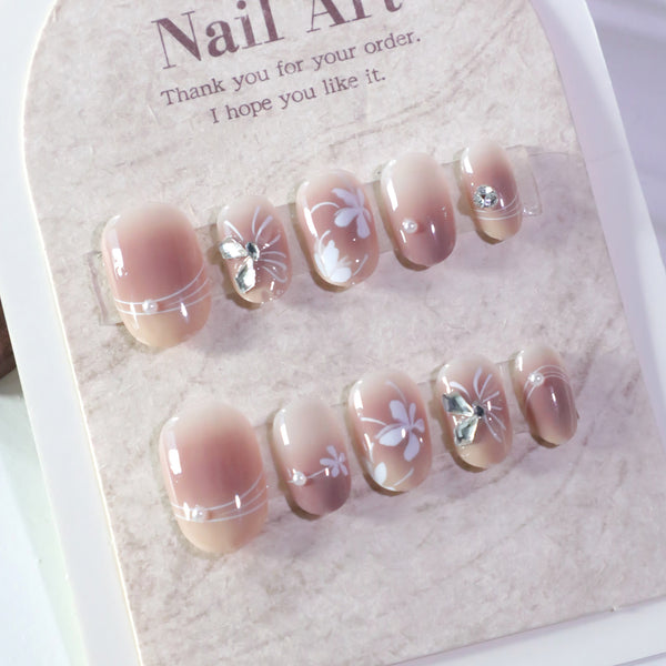 12 Sizes-24 Pcs Press On Nails JL0678