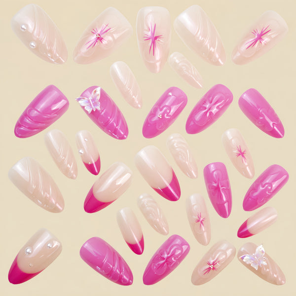 12 Sizes-24 Pcs Press On Nails Y1421