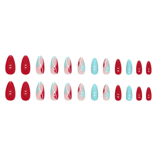 12 Sizes-24 Pcs Press On Nails W428