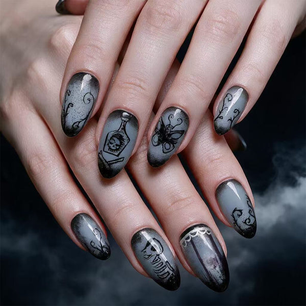 12 Sizes-24 Pcs Press On Nails JP4523