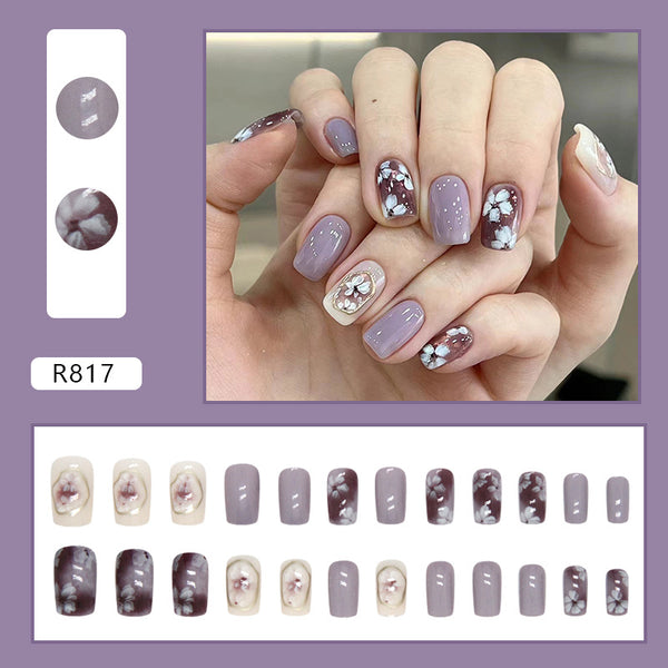 12 Sizes-24 Pcs Press On Nails R817