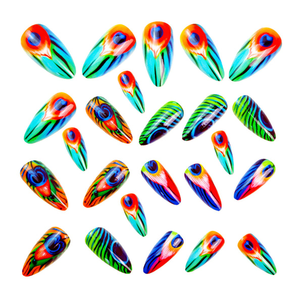 12 Sizes-24 Pcs Press On Nails Y1414