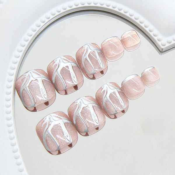 12 Sizes-24 Pcs Press On Nails F195
