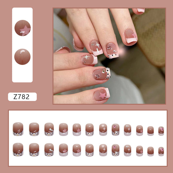 12 Sizes-24 Pcs Press On Nails Z782