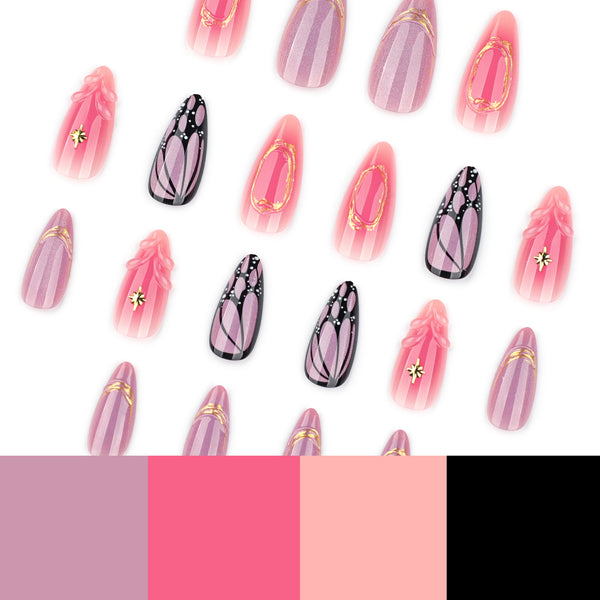 12 Sizes-24 Pcs Press On Nails JP4267