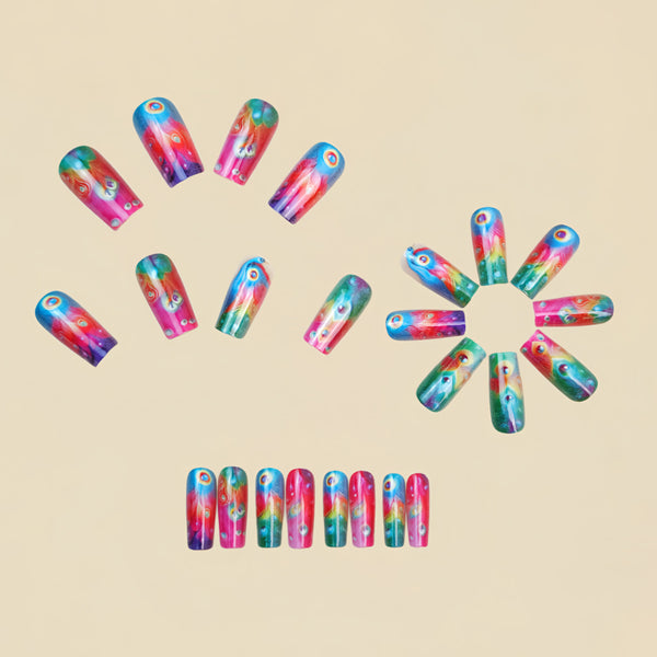 12 Sizes-24 Pcs Press On Nails Y1639