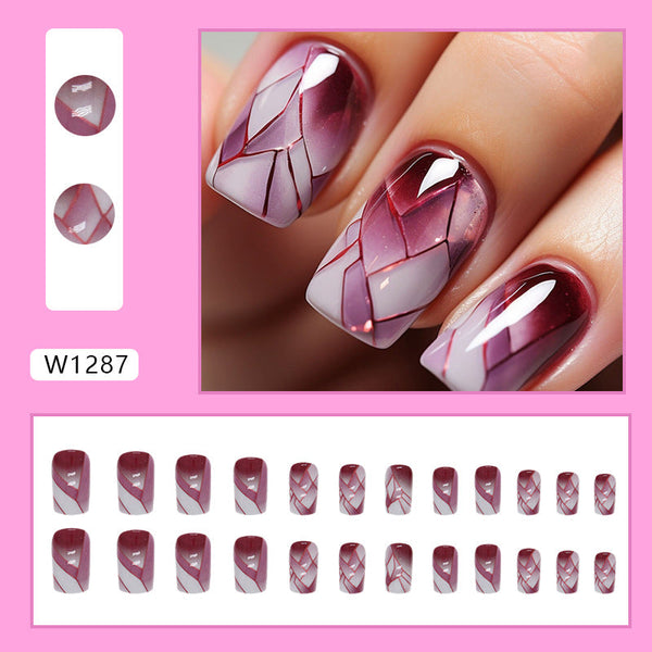 12 Sizes-24 PcsPress On Nails W1287
