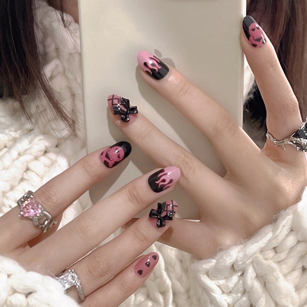 12 Sizes-24 Pcs Press On Nails JP1361