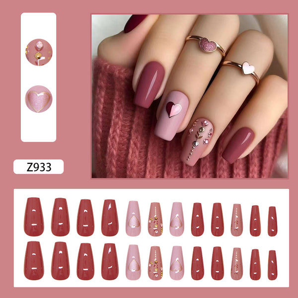 12 Sizes-24 Pcs Press On Nails Z933