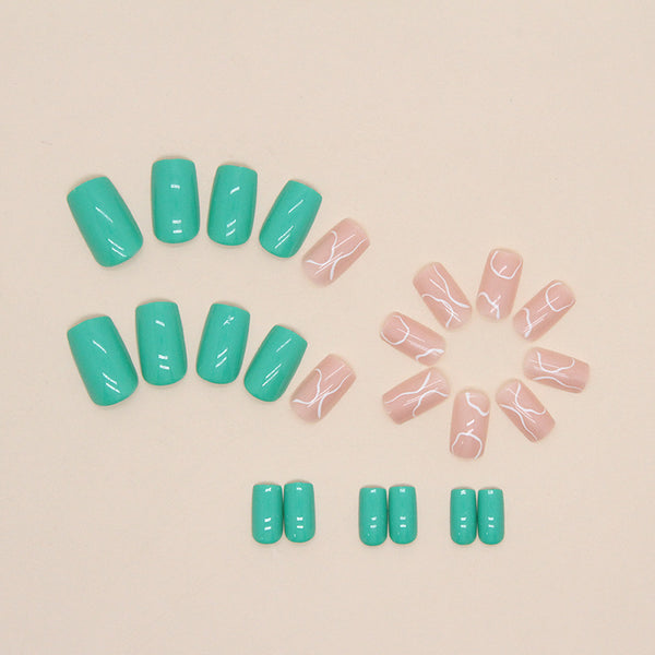12 Sizes-24 Pcs Press On Nails W616