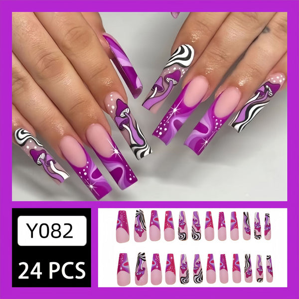 12 Sizes-24 Pcs Press On Nails Y069