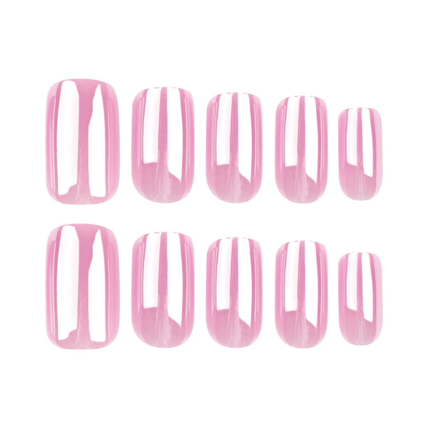 Pink Short Square Press on Nails